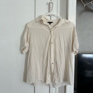 Masssimo Dutti Off-White Casual Button Down Short Sleeve Shirt